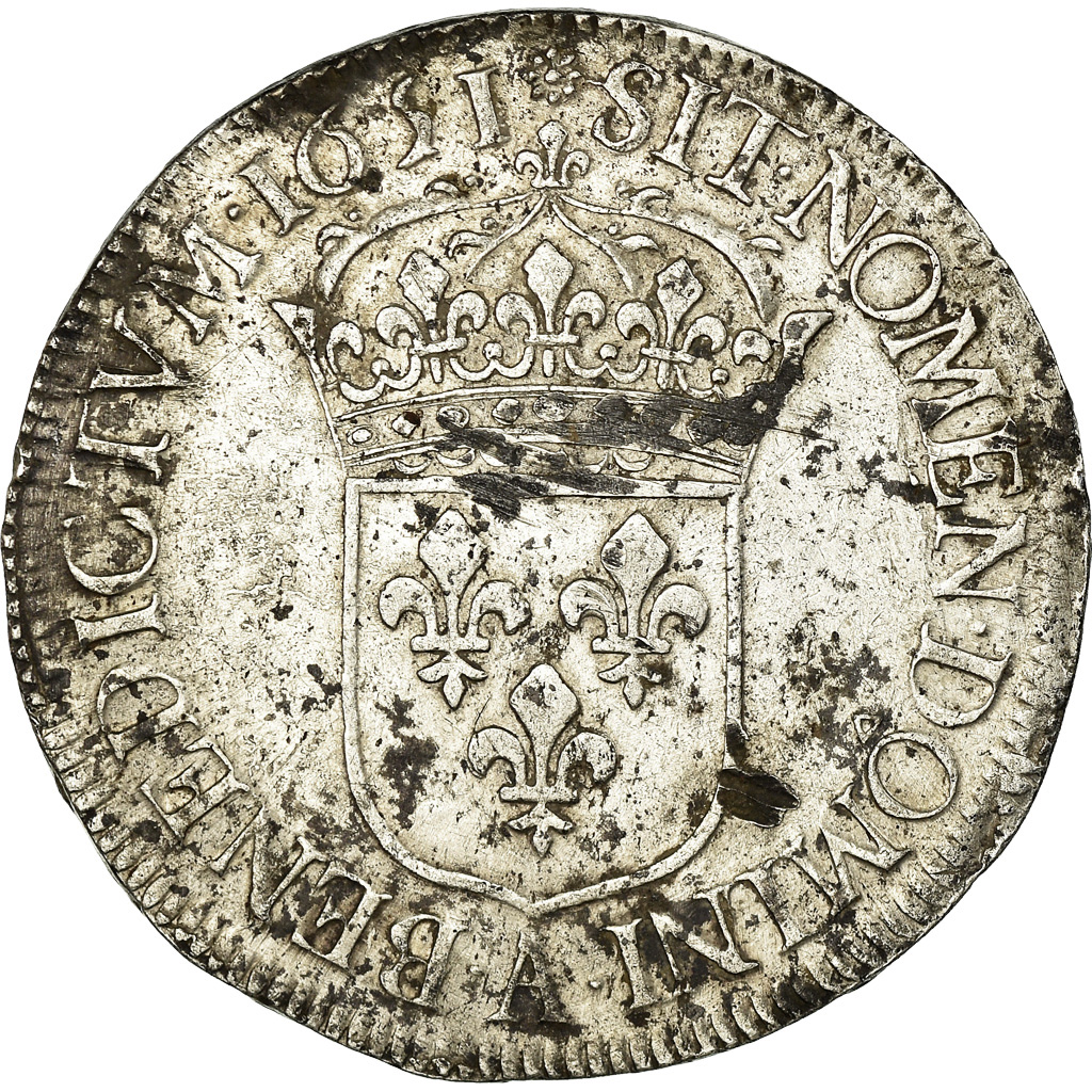 Coin, France, Louis XIV, Écu à la mèche longue, Ecu, 1651, Paris, 