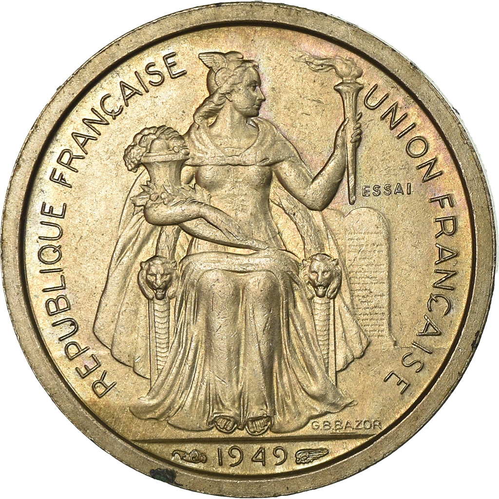 Coin, FRENCH OCEANIA, Franc, 1949, Paris, ESSAI, , Copper-nickel, KM:E8