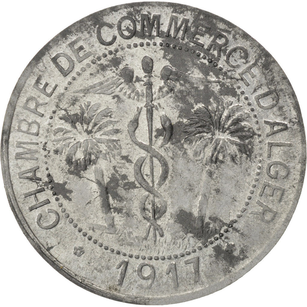 Coin, Algeria, 10 Centimes, 1917, , Zinc, Elie:10.6