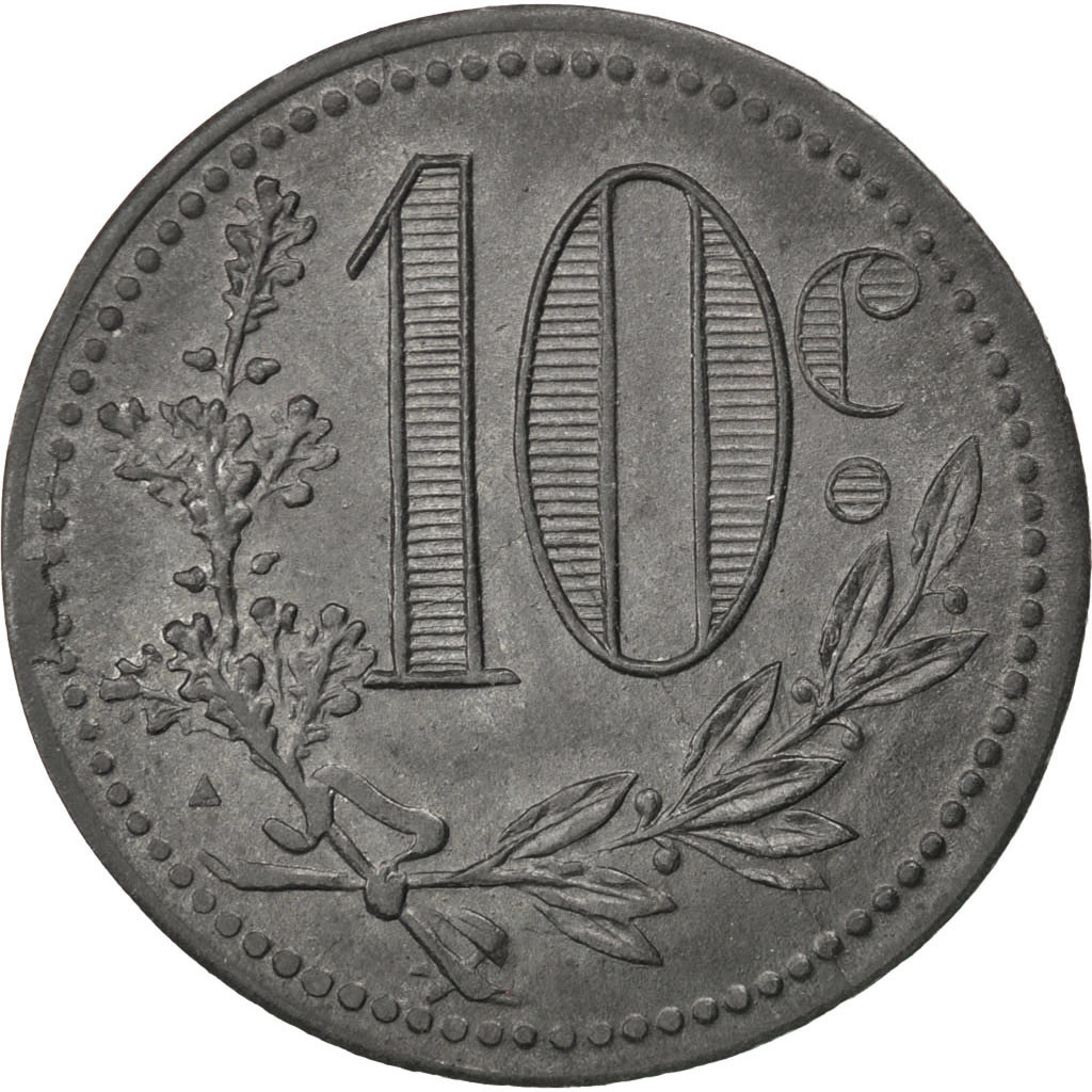 Coin, Algeria, 10 Centimes, 1917, , Zinc, Elie:10.6