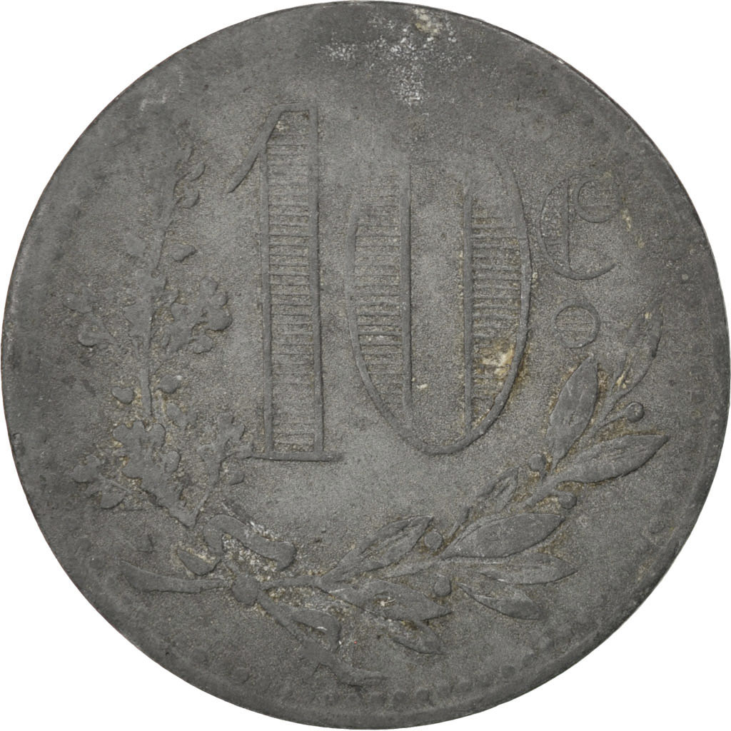 Coin, Algeria, 10 Centimes, 1917, , Zinc, Elie:10.6