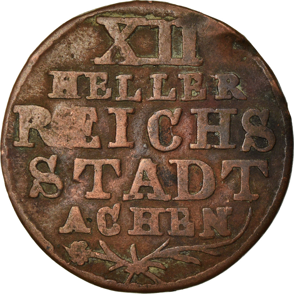 Coin, German States, AACHEN, 12 Heller, 1767, , Copper, KM:51