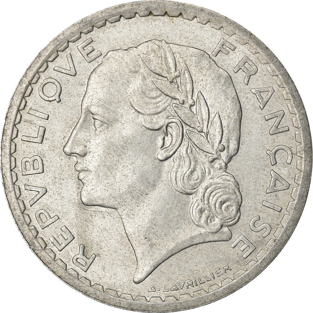 Coin, France, Lavrillier, 5 Francs, 1945, Castelsarrasin, , Aluminum