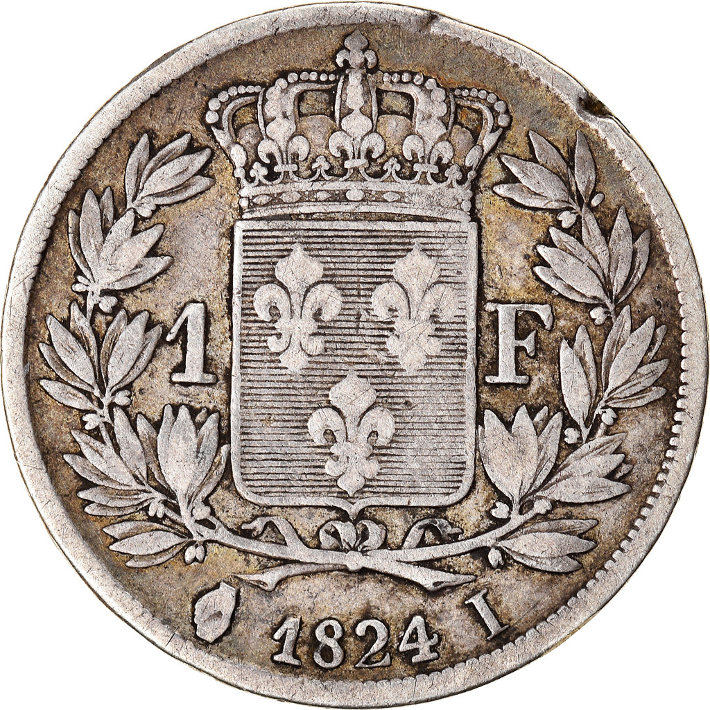 Coin, France, Louis XVIII, Louis XVIII, Franc, 1824, Limoges, Very rare