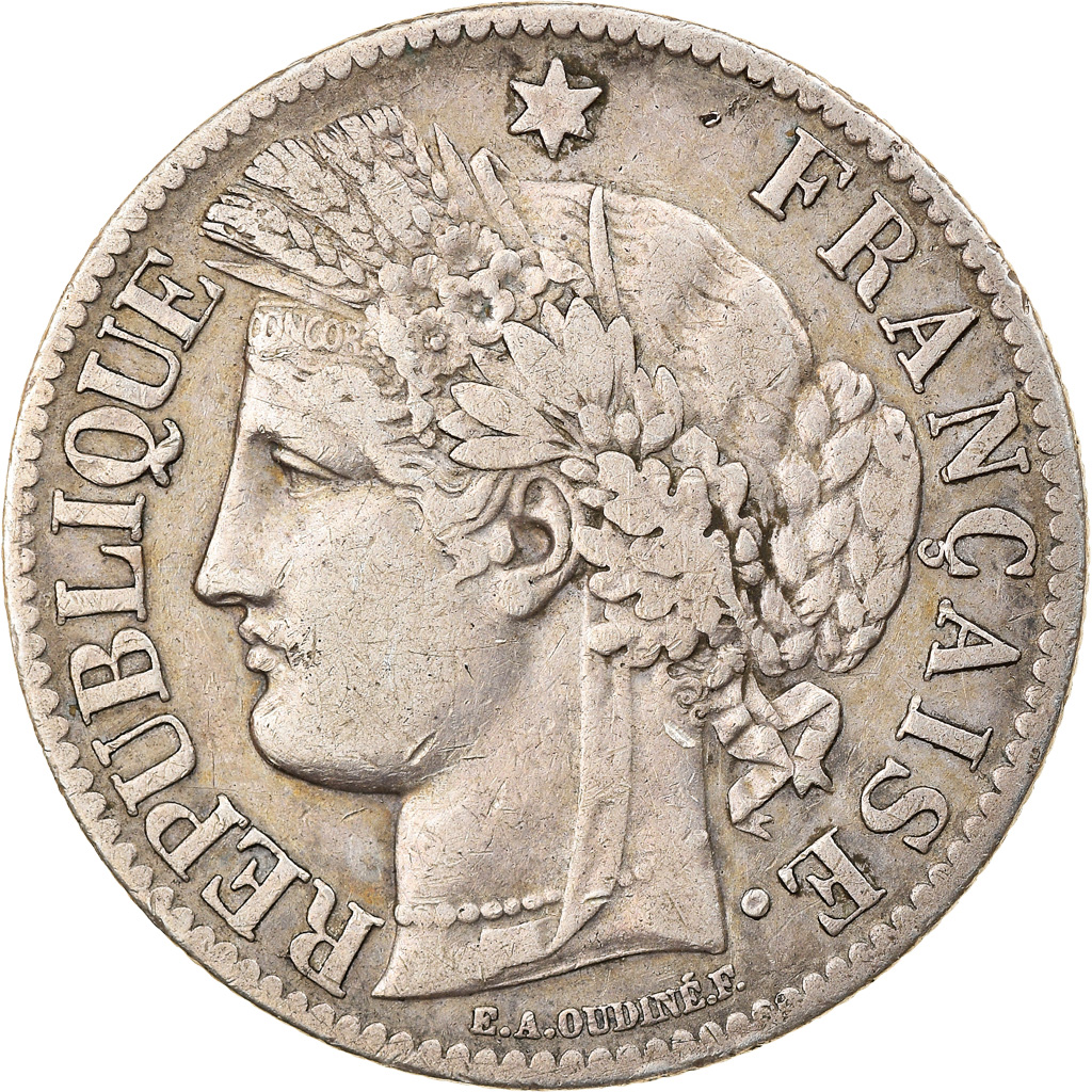 Coin, France, Cérès, 2 Francs, 1871, Paris, , Silver, KM:817.1