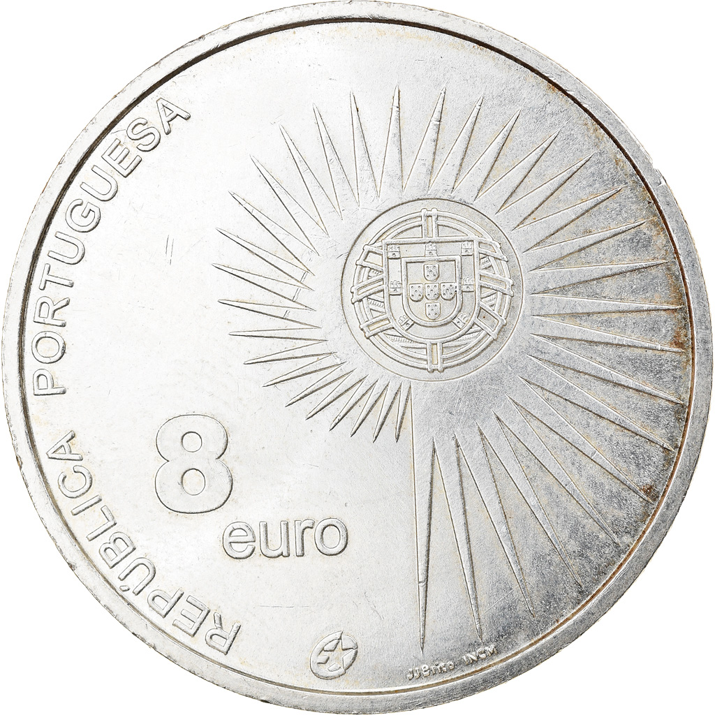 Portugal, 8 Euro, 2004, Lisbon, , Silver, KM:753