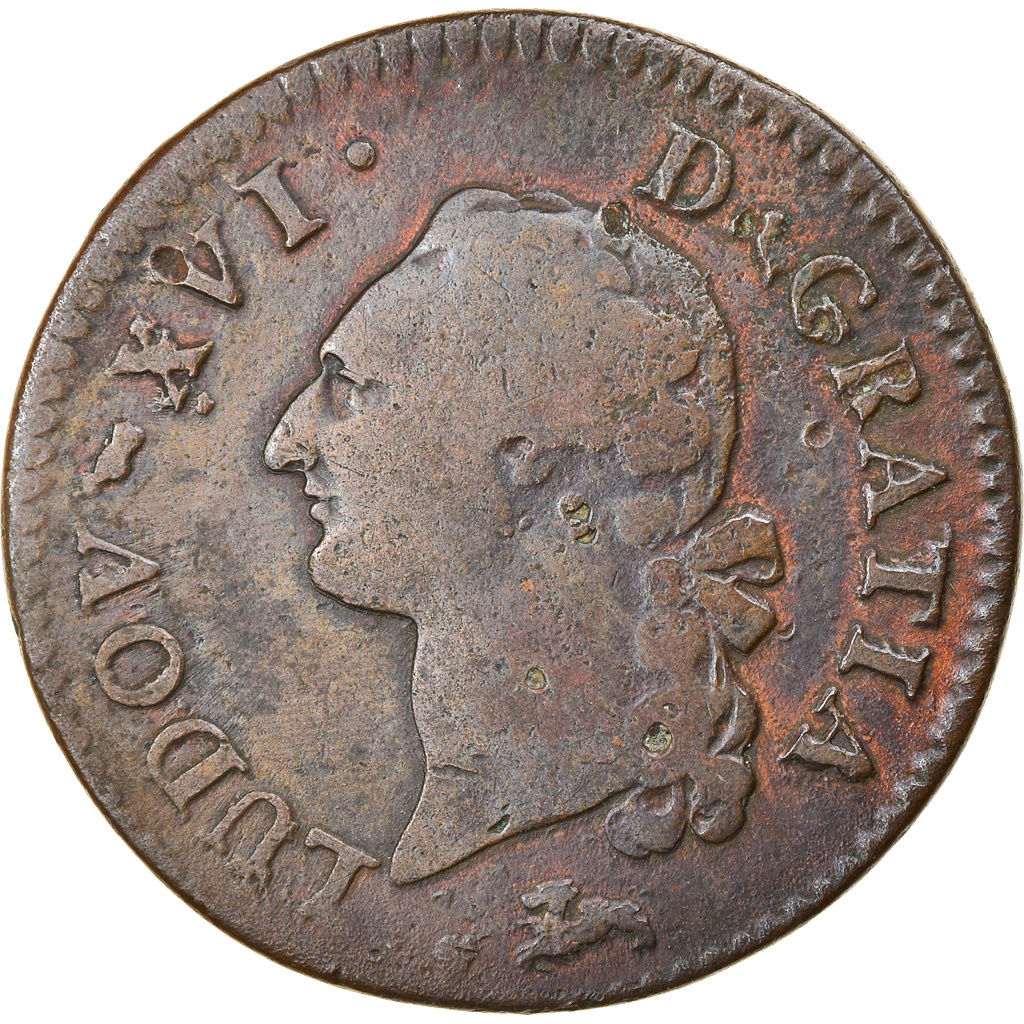 Coin, France, Louis XVI, Sol à l'Ecu, 1786, Orléans, , Copper