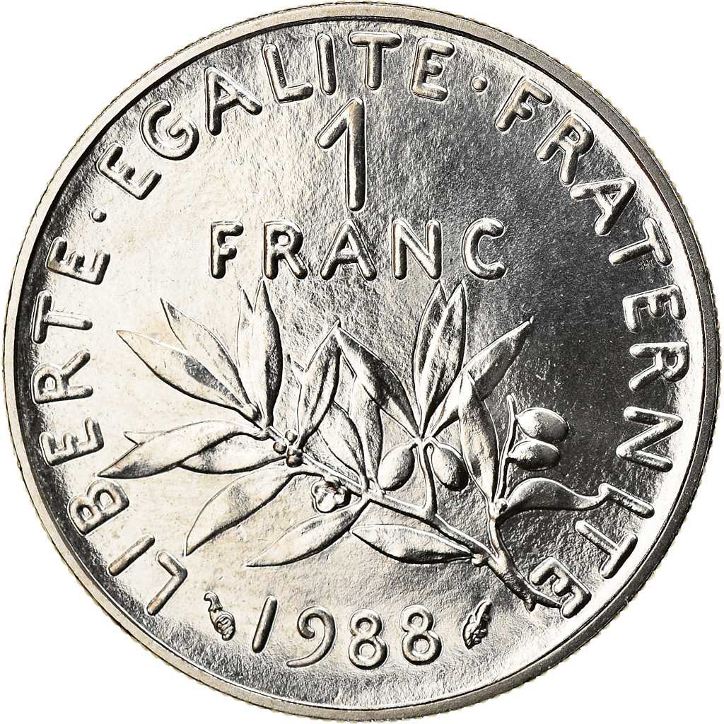 Coin, France, Semeuse, Franc, 1988, FDC, , Nickel, KM:925.1