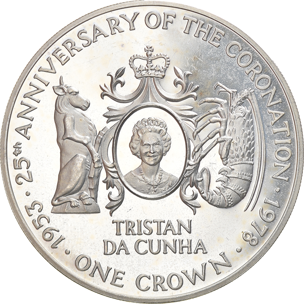 Coin, Tristan Da Cunha, Elizabeth II, Crown, 1978, Pobjoy Mint, 