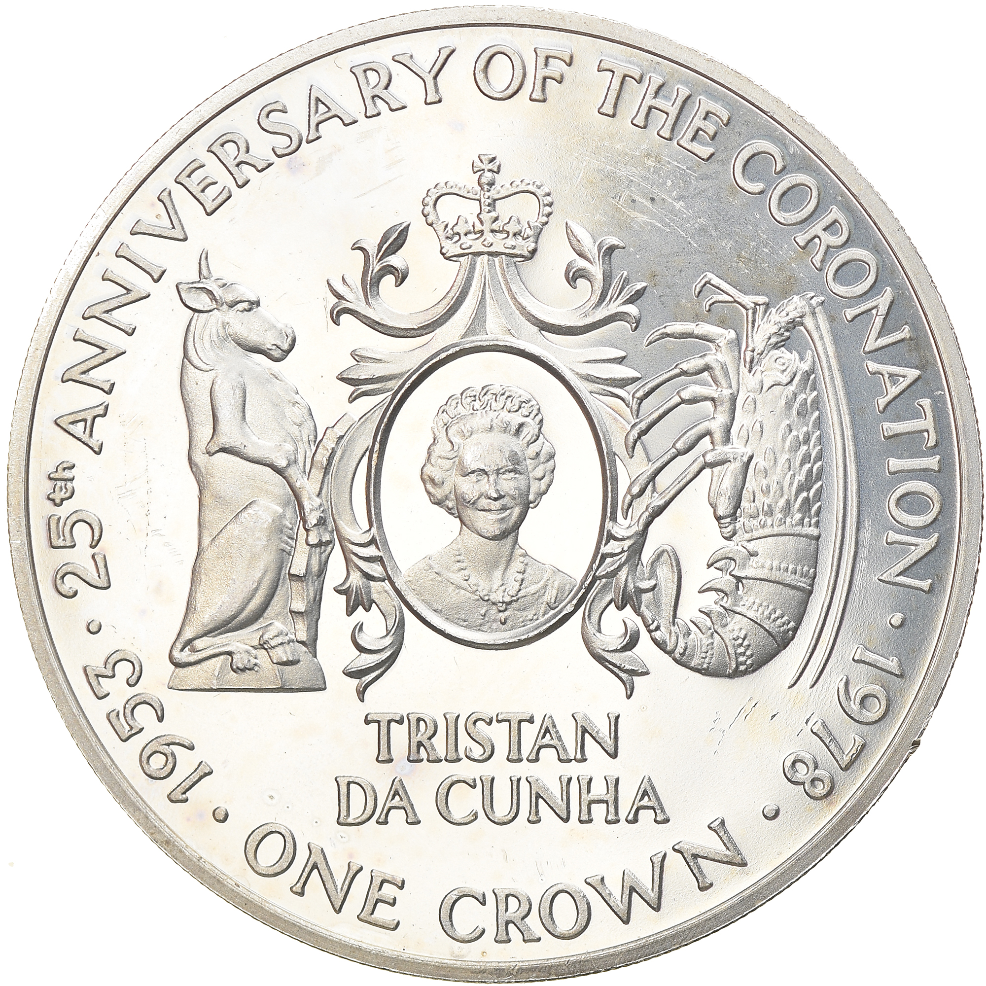 Coin, Tristan Da Cunha, Elizabeth II, Crown, 1978, Pobjoy Mint, 