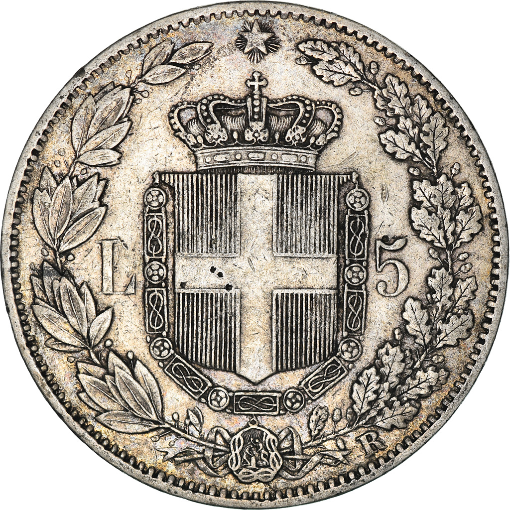 Coin, Italy, Umberto I, 5 Lire, 1878, Rome, EF, Silver, KM:20