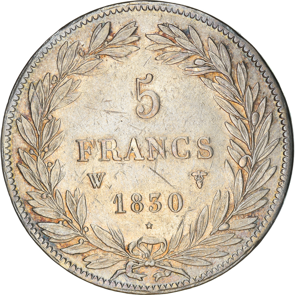 Coin, France, Louis-Philippe, 5 Francs, 1830, Lille, Tranche en creux