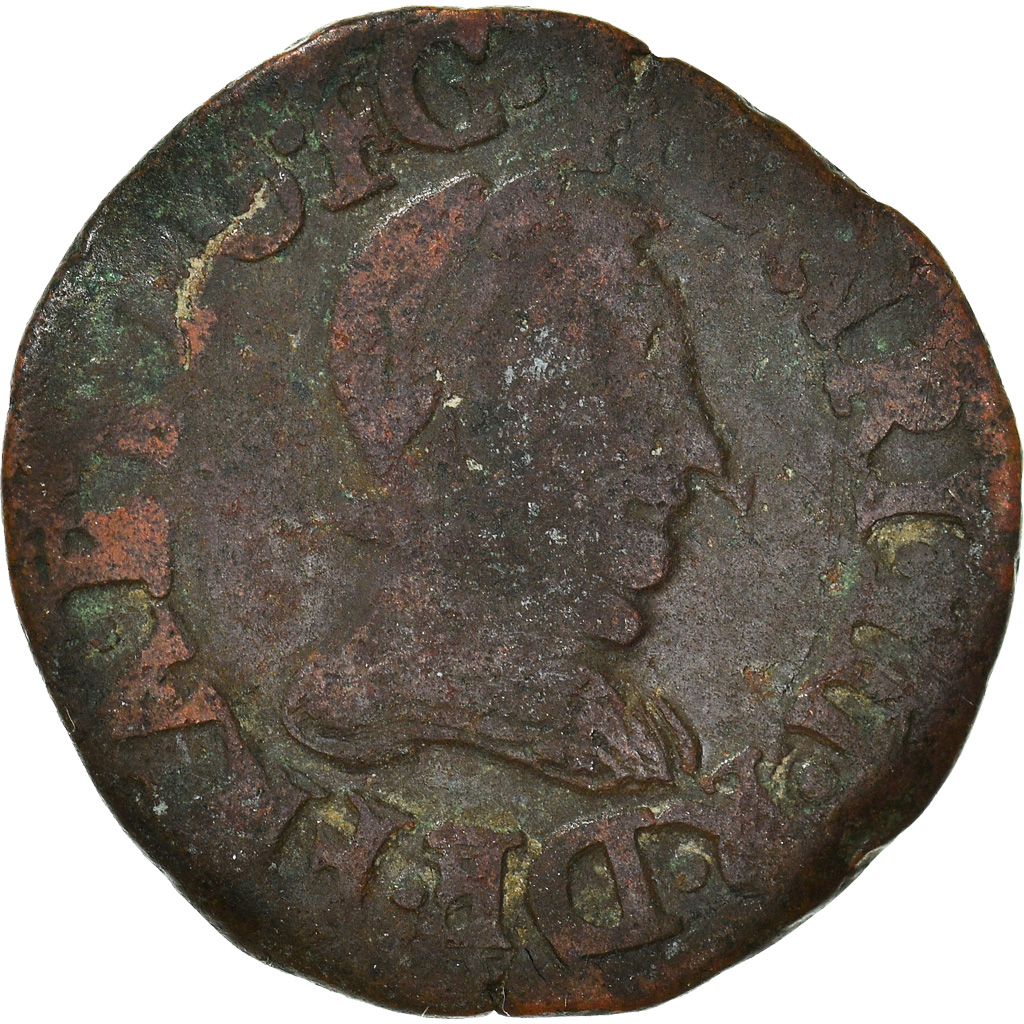 Coin, France, Henri III, Double Tournois, 158[1], Grenoble, , Copper