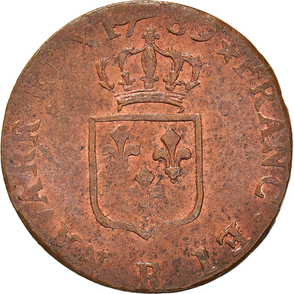 Coin, France, Louis XVI, Liard, Liard, 1789, Orléans, , Copper