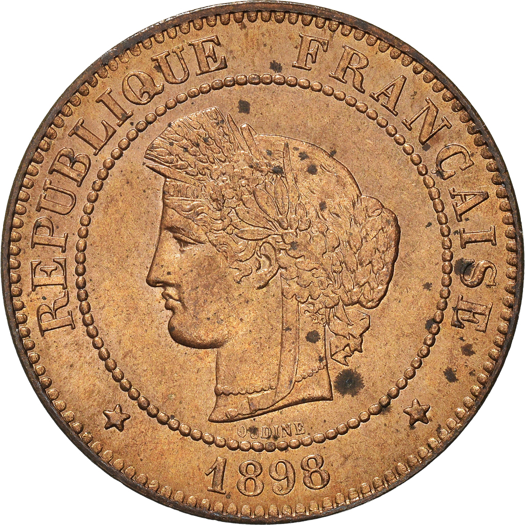 Coin, France, Cérès, 5 Centimes, 1898, Paris, , Bronze, KM:821.1, Le