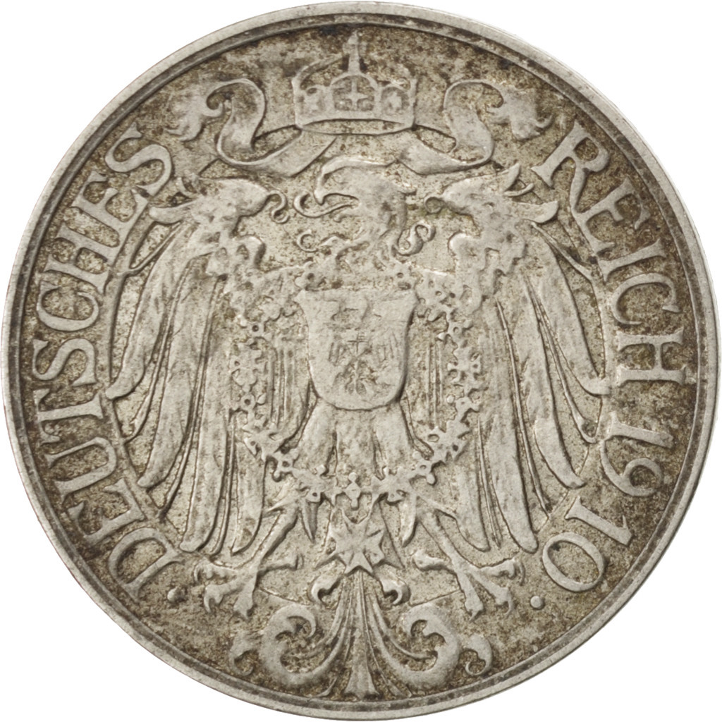 Coin, GERMANY - EMPIRE, Wilhelm II, 25 Pfennig, 1910, Munich, , Nickel