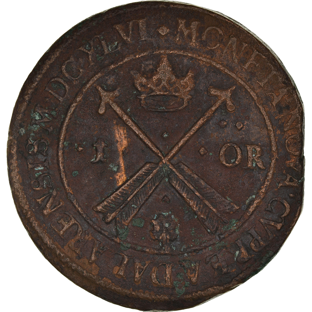 Coin, Sweden, Kristina, Ore, 1646, Avesta, , Copper, KM:162.2