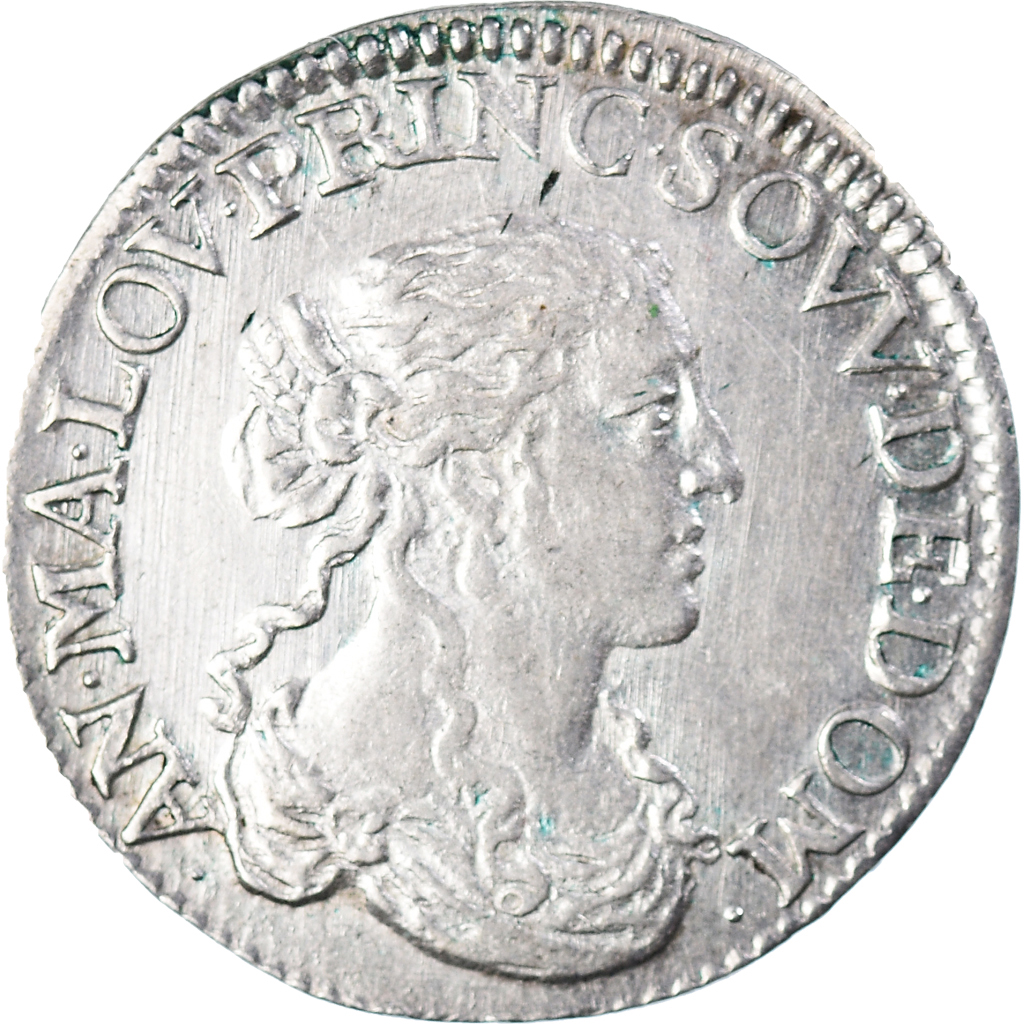 Coin, France, DOMBES, Anne-Marie-Louise d'Orléans, 1/12 Ecu, 1664, Trévoux