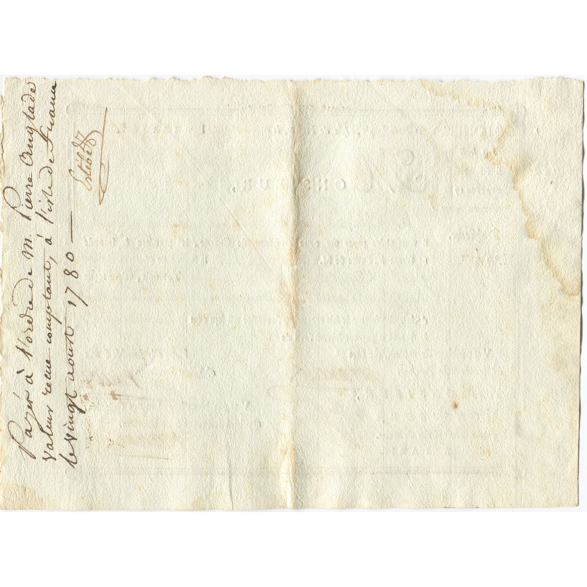 France, Traite, Colonies, Isle de France, 1683 Livres, 1780, EF(40-45)