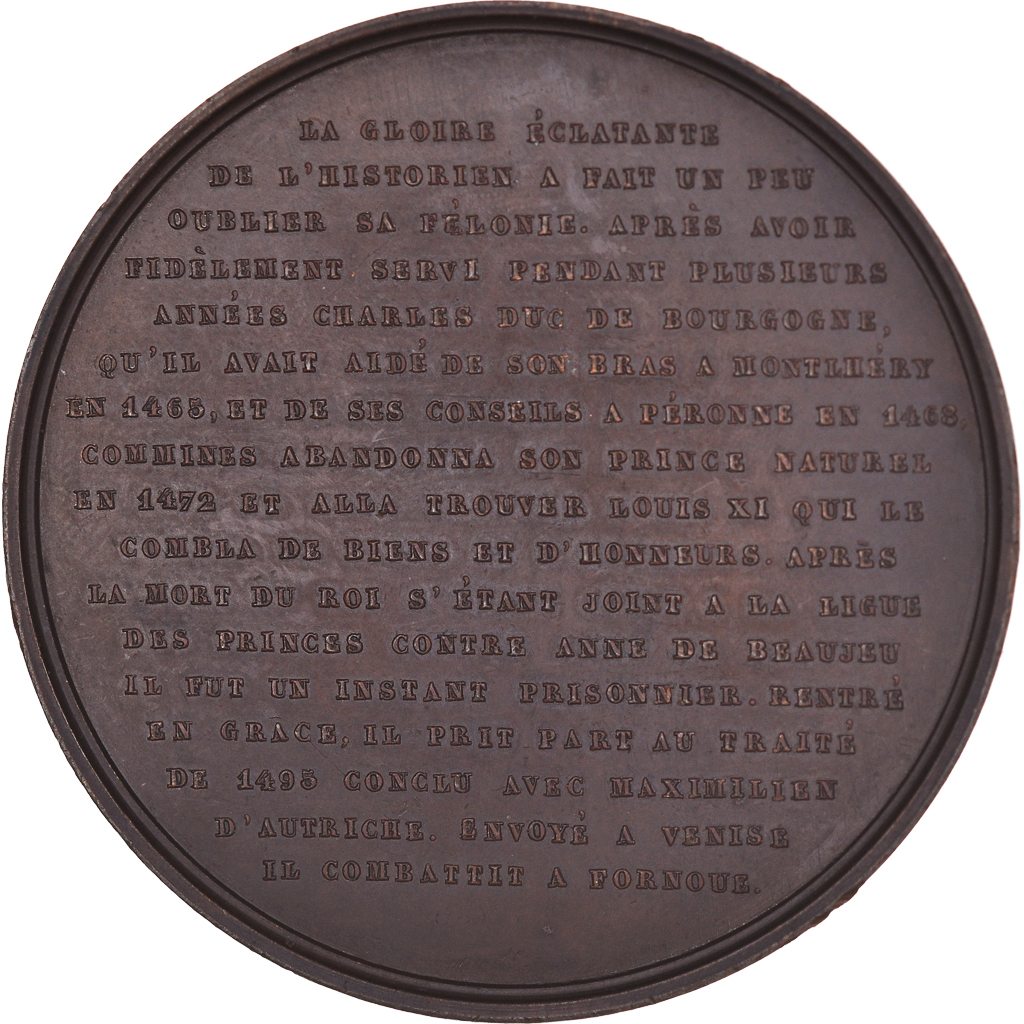 Belgium, Medal, Philippe de Comines, Jouvenel, , Bronze