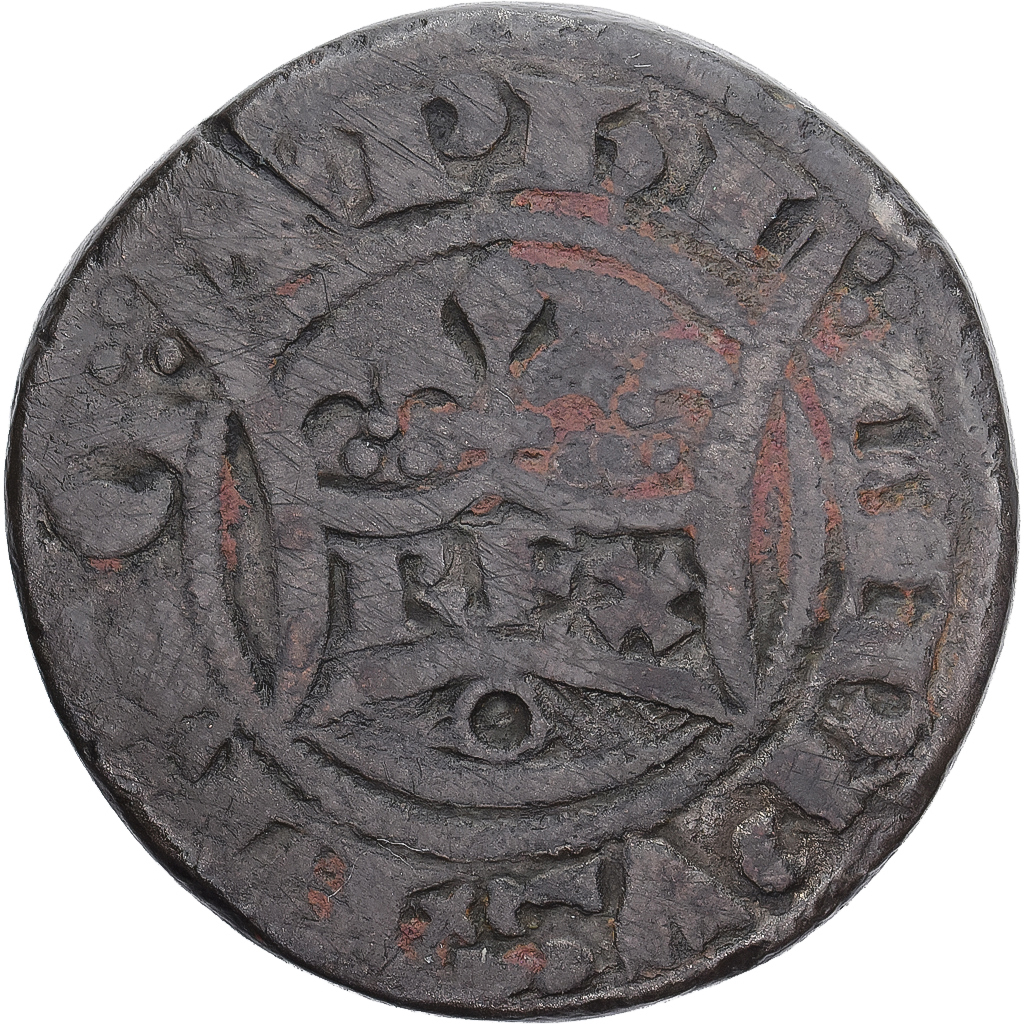 Coin, France, Philippe VI, Piéfort, Double Tournois, VF, Billon