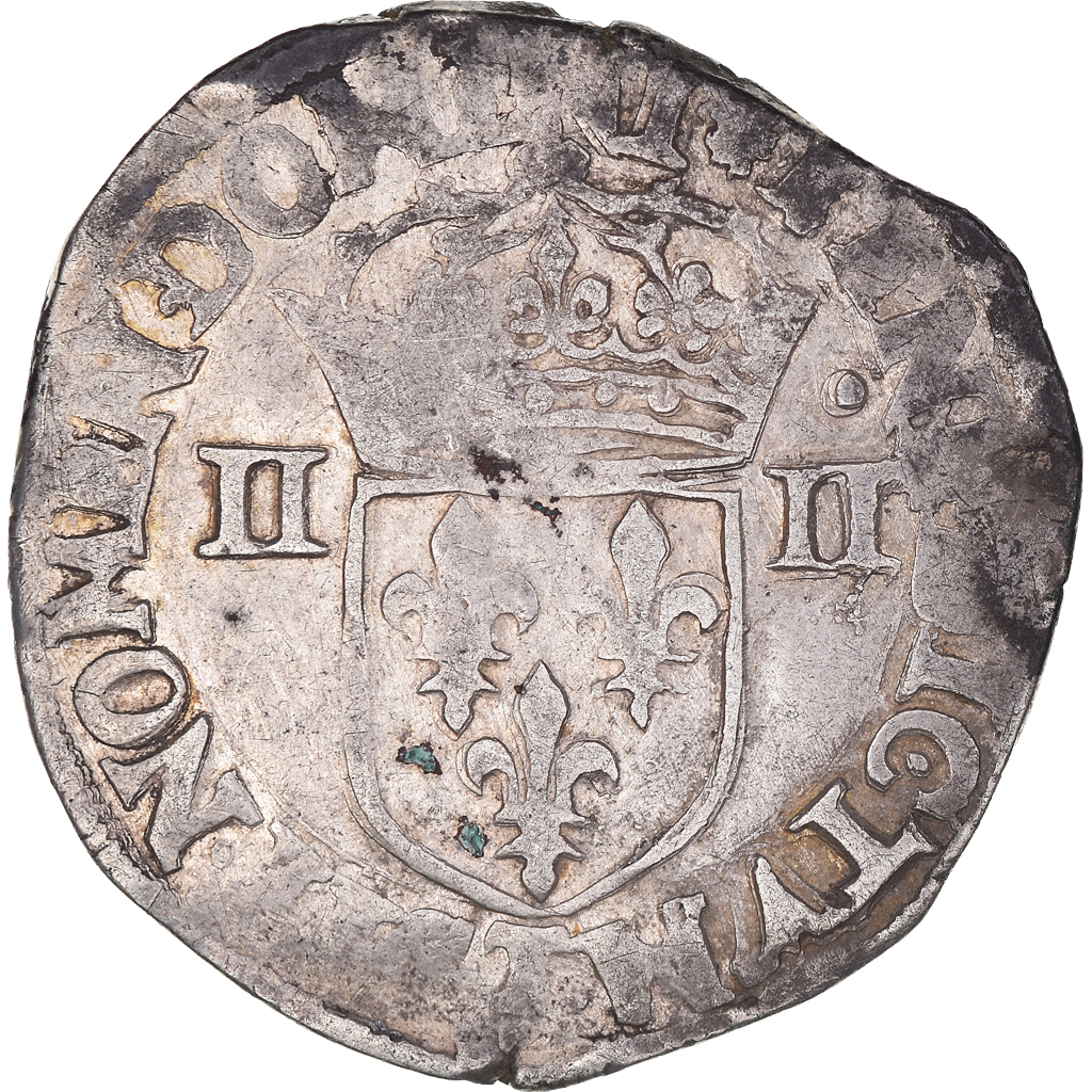Coin, France, Henri III, 1/4 d'écu à la croix de face, 1589, Nantes