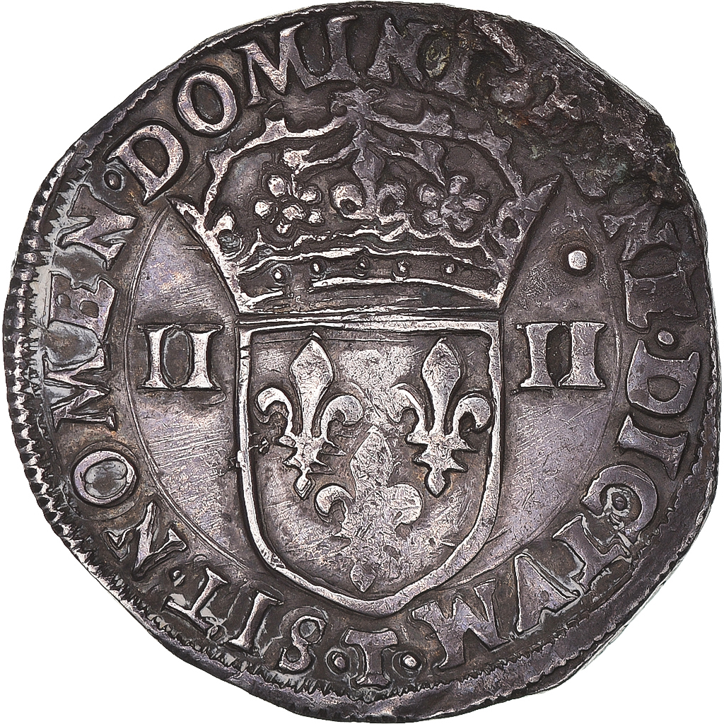 Coin, France, Charles X, 1/4 d'écu à la croix de face, 1593, Nantes