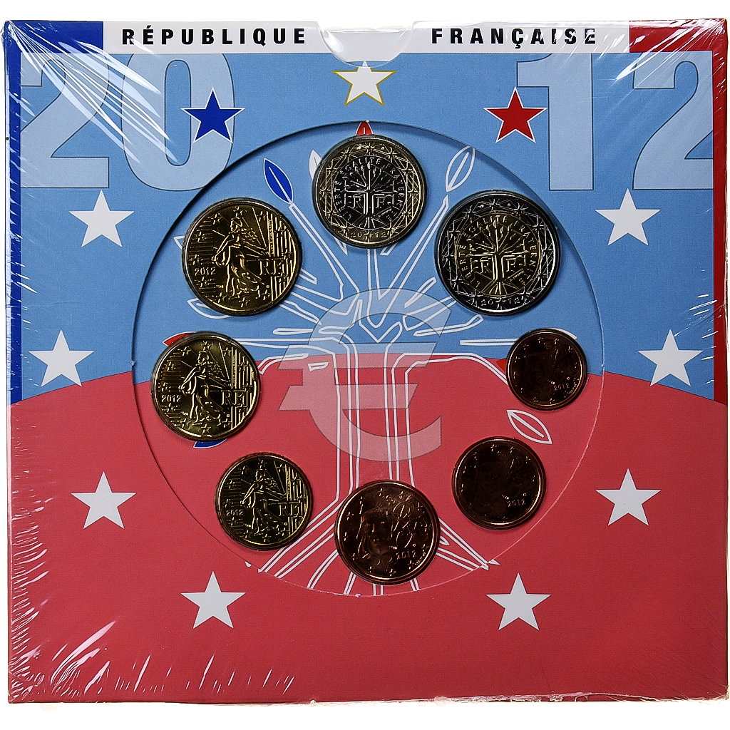France, Coffret 1c. à 2€, 2012, MDP, 