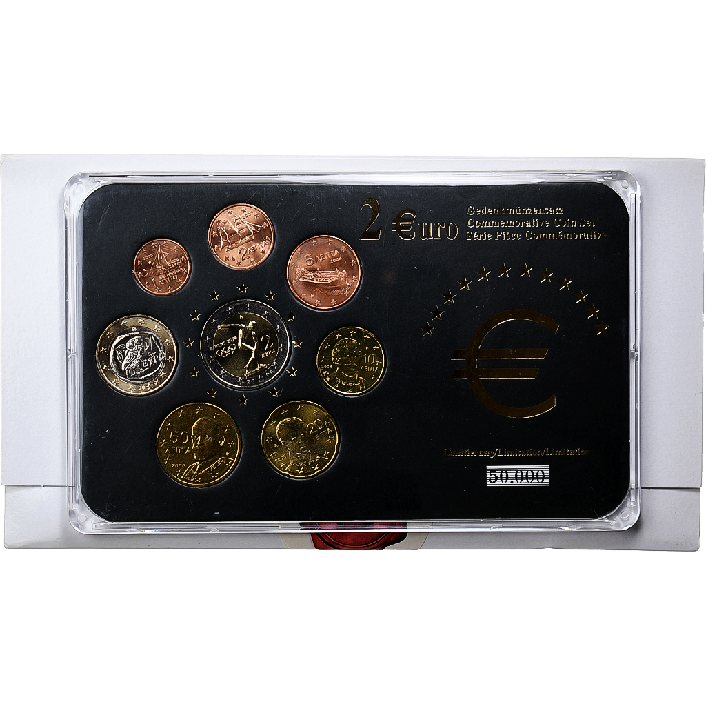Greece, Set 1 ct. - 2 Euro, 2002-2006, MS