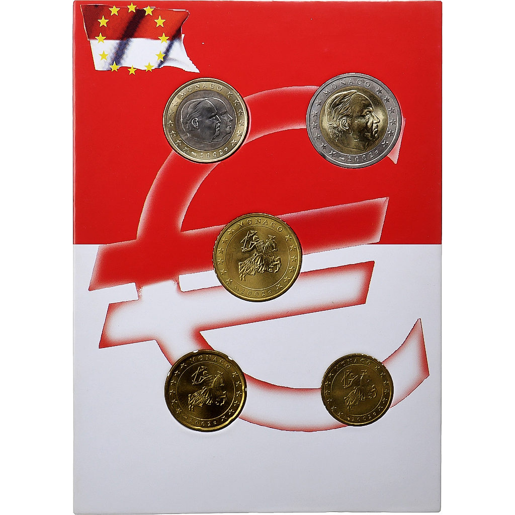 Monaco, Coffret 10 c. - 2 Euro, série FDC, 2002, MDP, MS