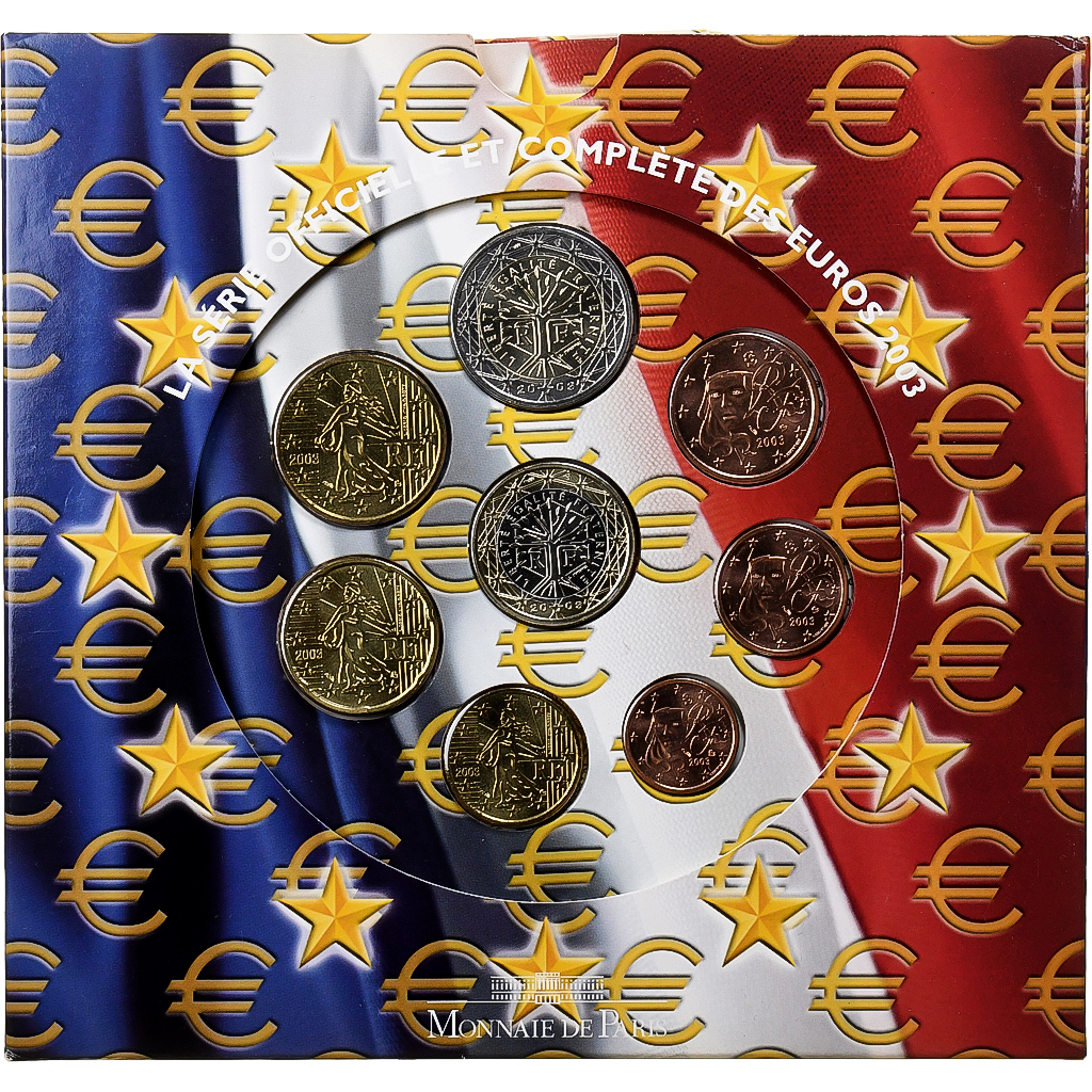 Frankreich, Set 1 ct. - 2 Euro, BU, 2003, MDP, STGL