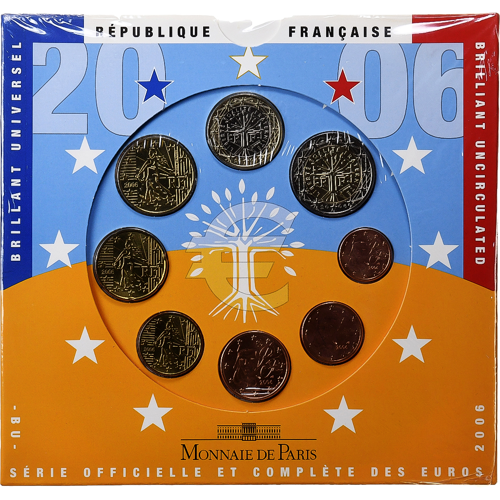 France, Set 1 ct. - 2 Euro, BU, 2006, MDP, MS(65-70)