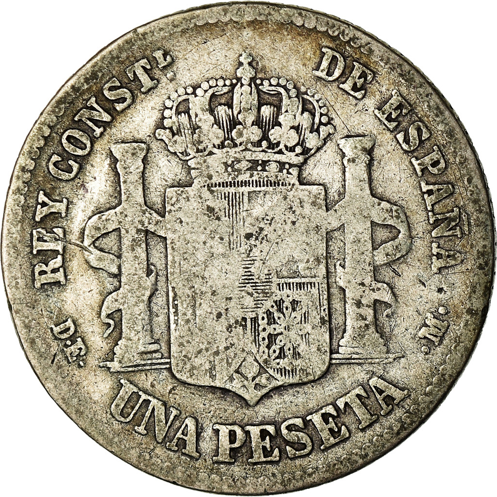 Coin, Spain, Alfonso XII, Peseta, 1876, Madrid, , Silver, KM:672