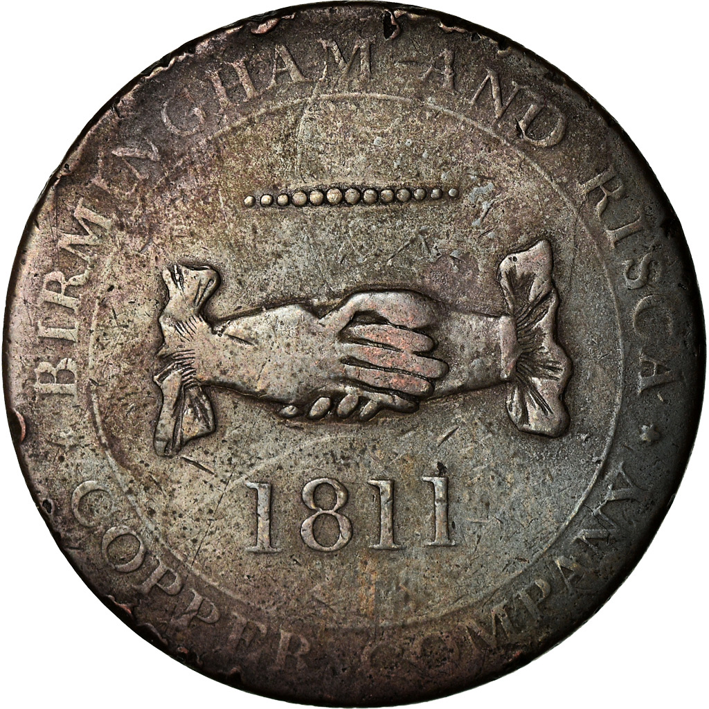 Coin, Great Britain, Warwickshire, Birmingham & Risca, Penny Token, 1811