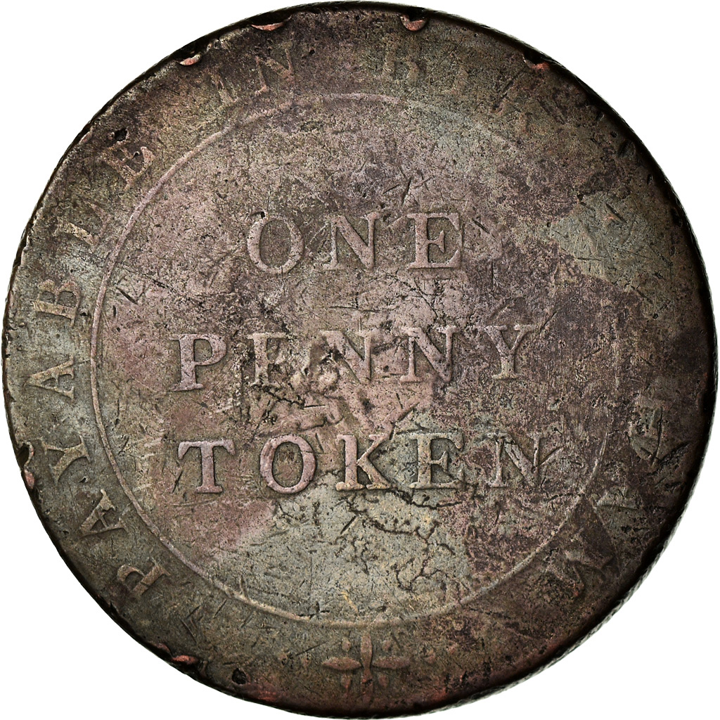 Coin, Great Britain, Warwickshire, Birmingham & Risca, Penny Token, 1811