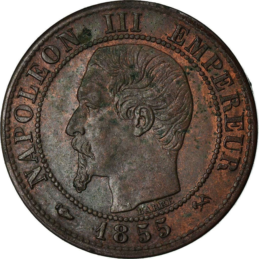 Coin, France, Napoleon III, Napoléon III, Centime, 1855, Rouen, 