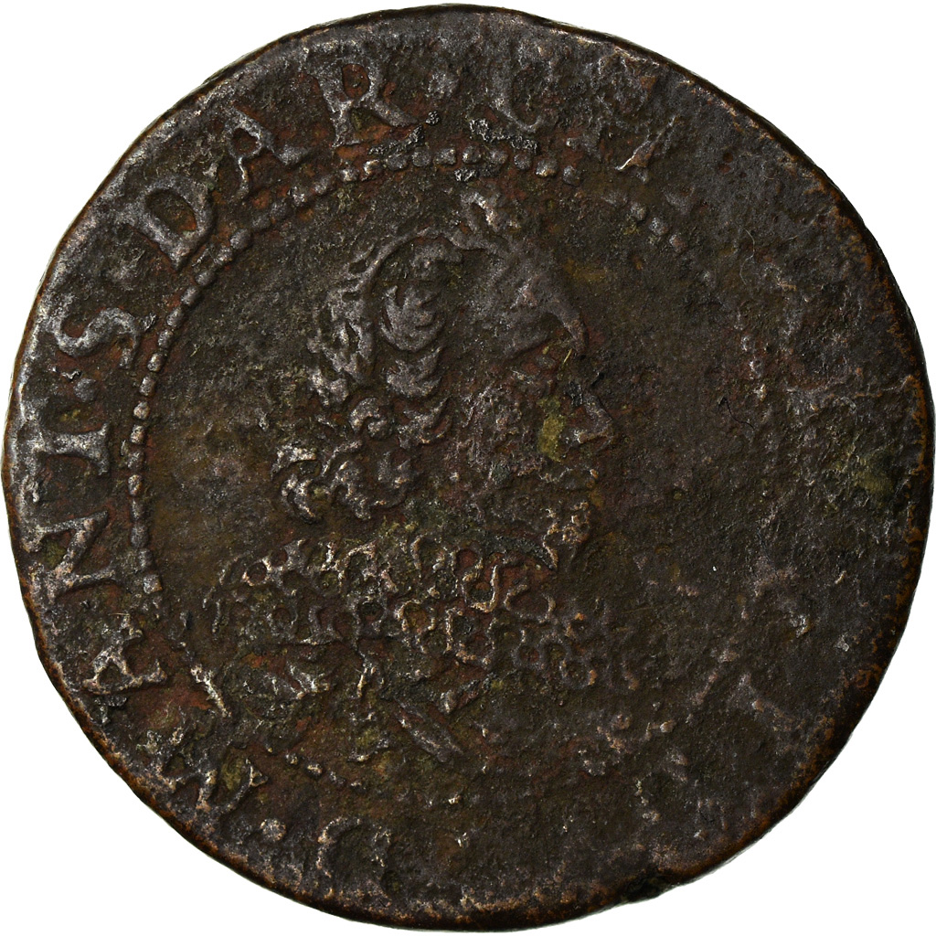 Coin, France, Charles de Gonzague, Double Tournois, 1635, Charleville
