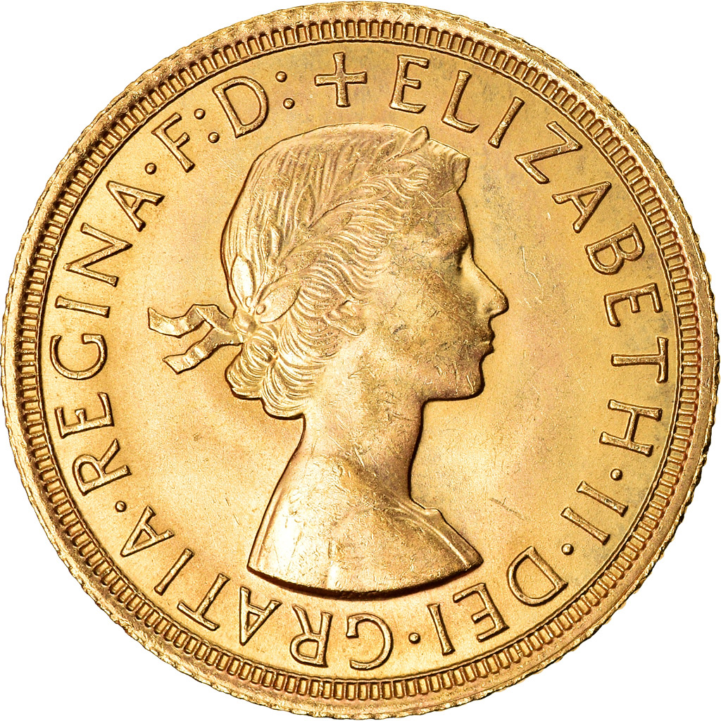 Coin, Great Britain, Elizabeth II, Sovereign, 1964, , Gold, KM:908