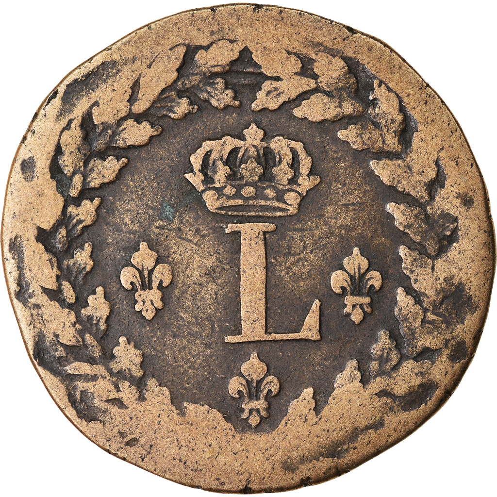 Coin, France, Louis XVIII, Decime, 1815, Strasbourg, , Bronze, KM:701