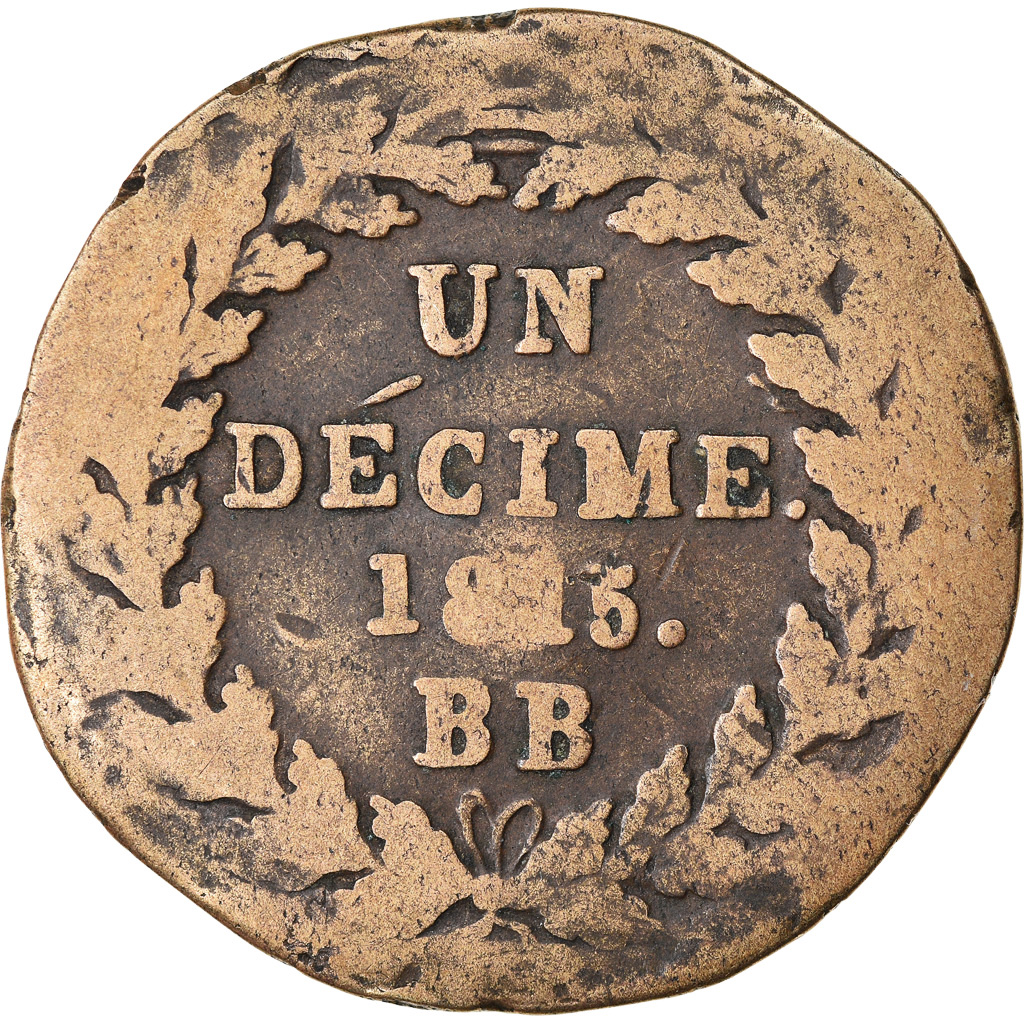 Coin, France, Louis XVIII, Decime, 1815, Strasbourg, , Bronze, KM:701
