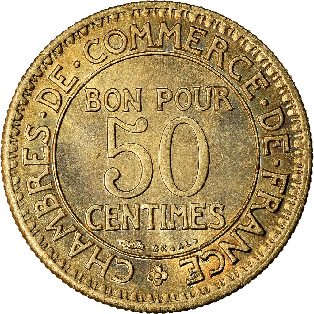 Coin, France, Chambre de commerce, 50 Centimes, 1924, Paris, 