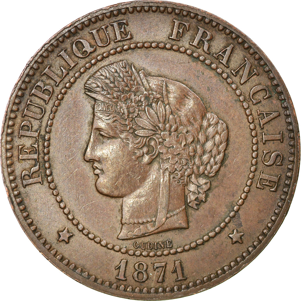 Coin, France, Cérès, 5 Centimes, 1871, Paris, , Bronze, KM:821.1