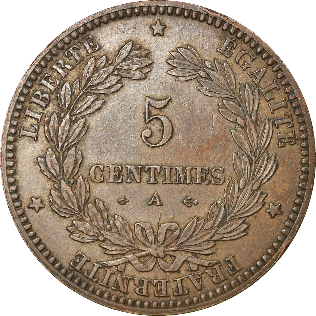 Coin, France, Cérès, 5 Centimes, 1871, Paris, , Bronze, KM:821.1