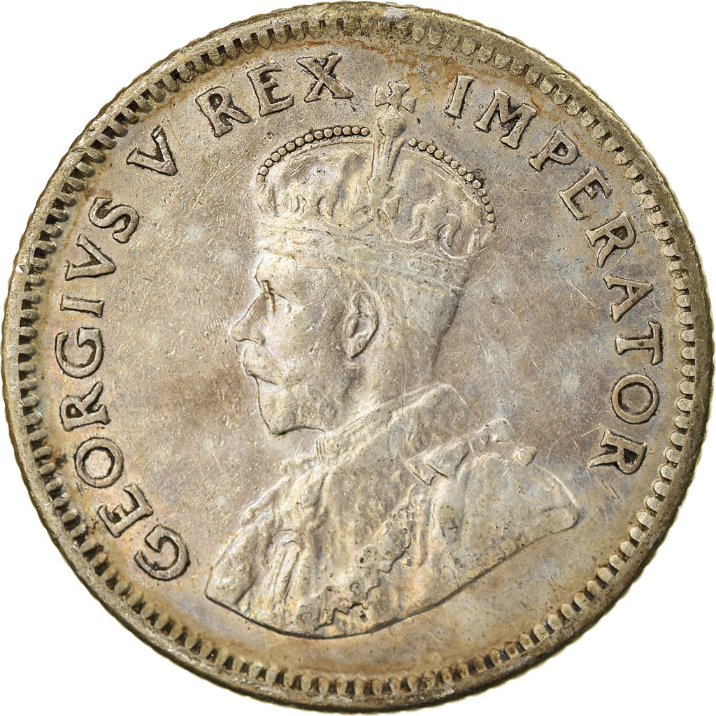 Coin, South Africa, George V, 6 Pence, 1935, MS, Silver, KM:16.2