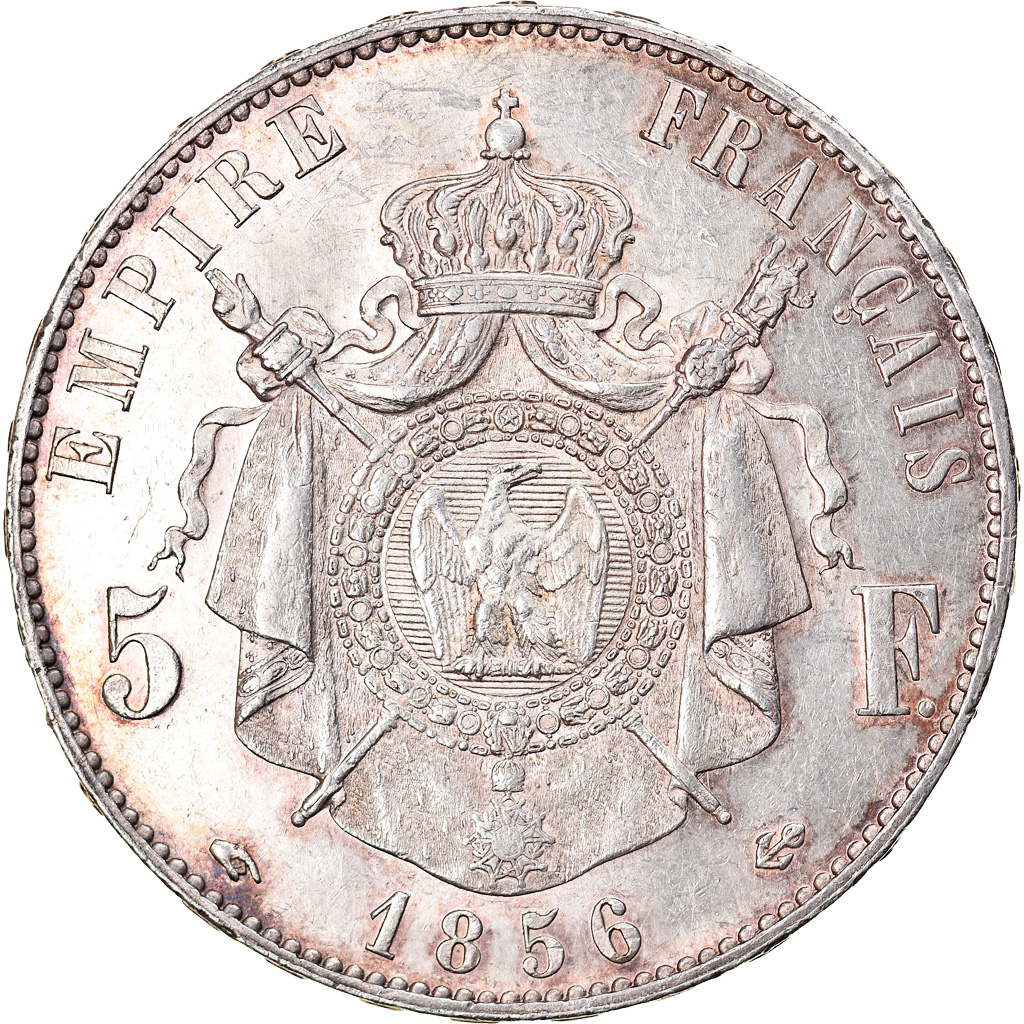 Coin, France, Napoleon III, Napoléon III, 5 Francs, 1856, Paris, 