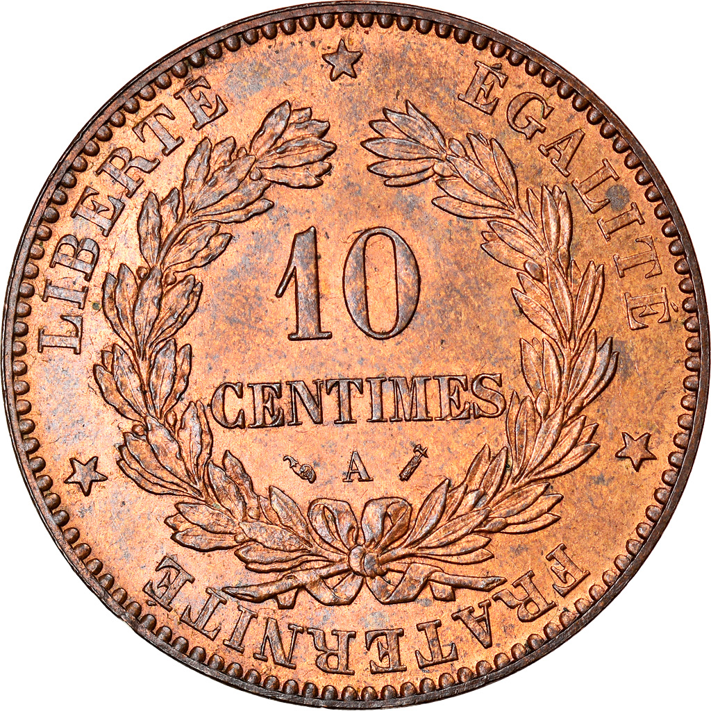 Coin, France, Cérès, 10 Centimes, 1896, Paris, , Bronze, KM:815.1