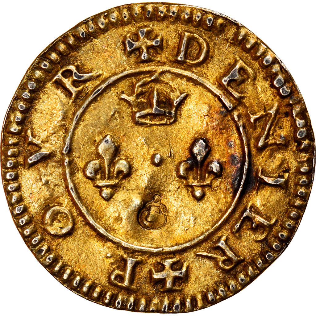 France, Love Token, Treizain, Denier bractéate à épouser, , Vermeil