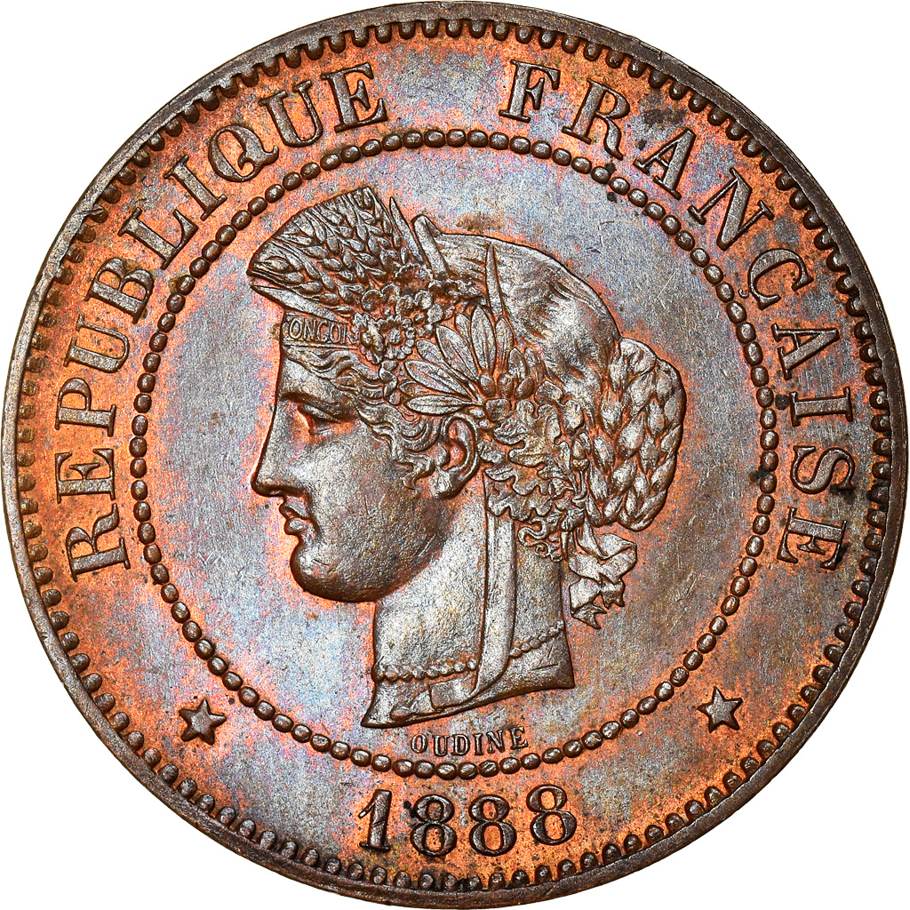 Coin, France, Cérès, 5 Centimes, 1888, Paris, , Bronze, KM:821.1