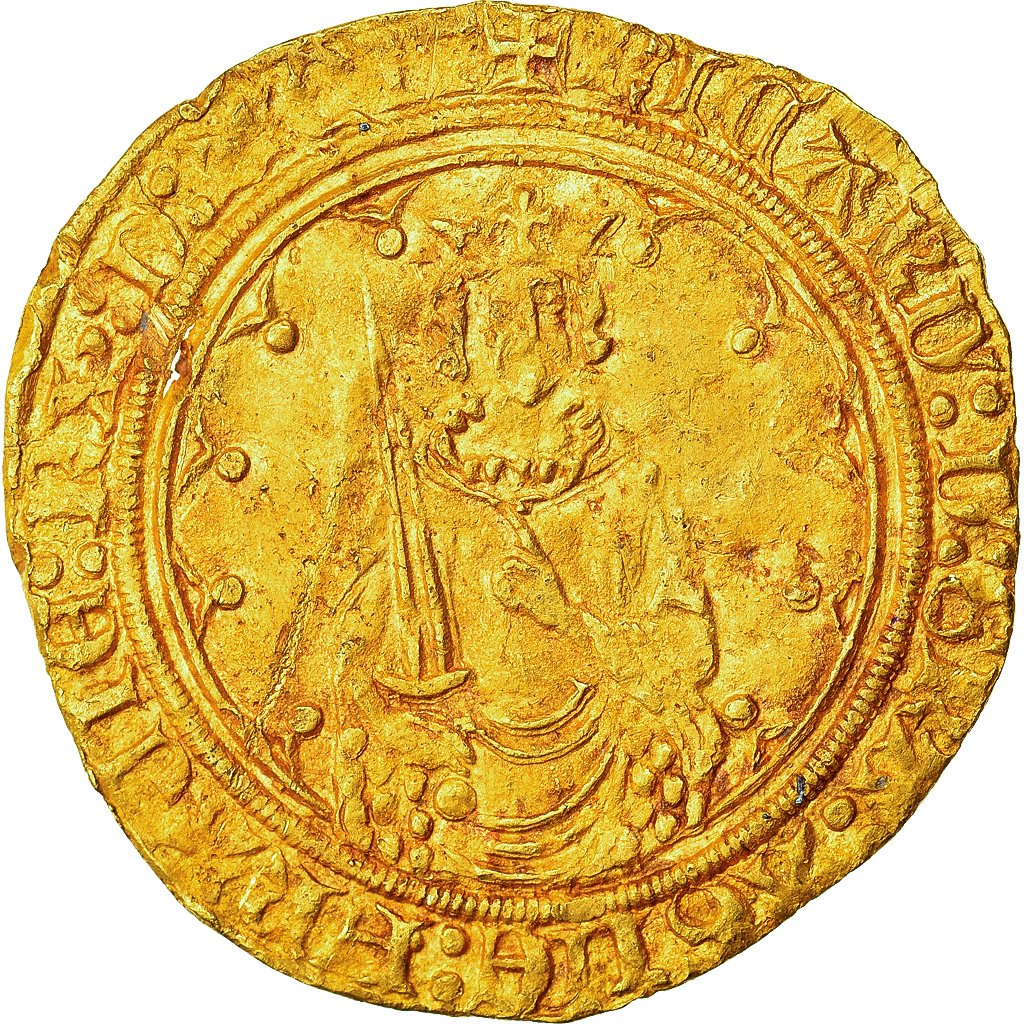 Duchy of Aquitaine, Richard II, Hardi d'or, 1377-1390, Bordeaux, Gold