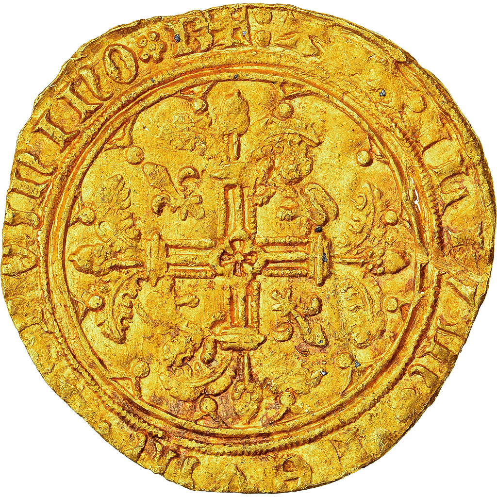 Duchy of Aquitaine, Richard II, Hardi d'or, 1377-1390, Bordeaux, Gold